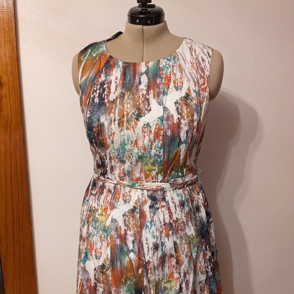 NWT linea domani abstract print dress